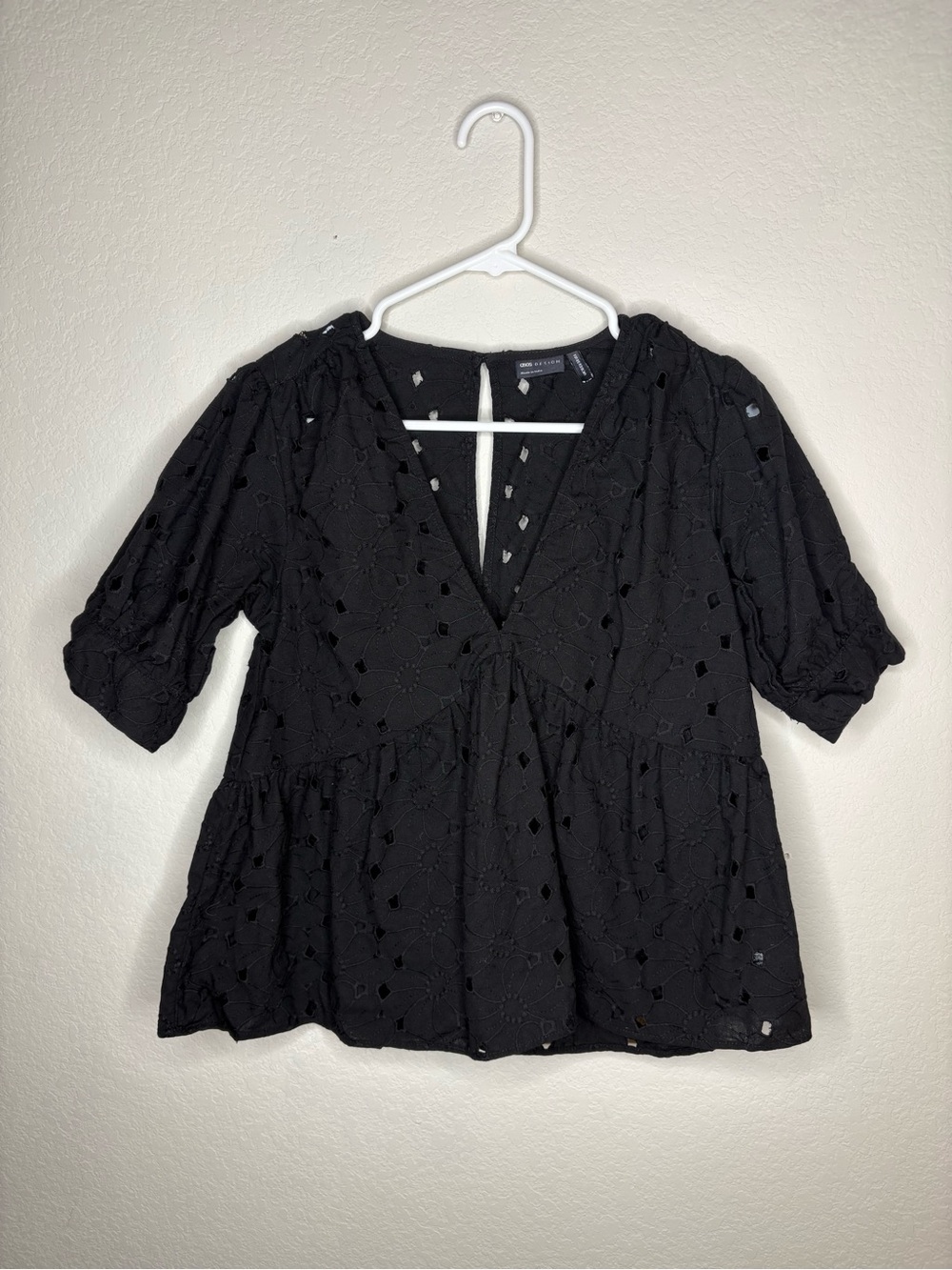 ASOS DESIGN Curve broderie smock top size 6